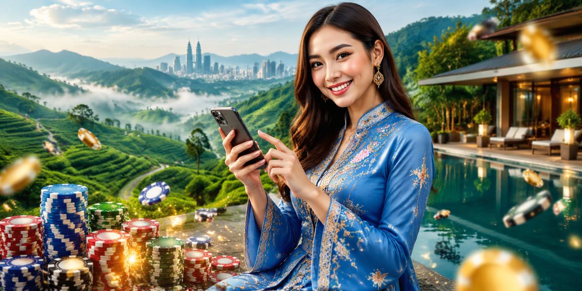 Pemain Malaysia berpakaian baju kurung bermain slot dengan selamat dan selesa di ultra88